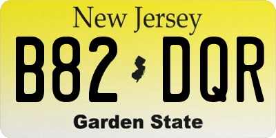 NJ license plate B82DQR