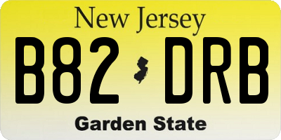 NJ license plate B82DRB