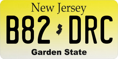 NJ license plate B82DRC