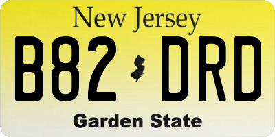 NJ license plate B82DRD