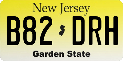 NJ license plate B82DRH