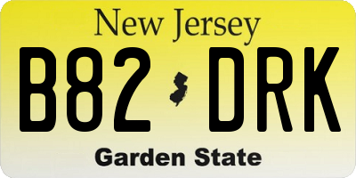 NJ license plate B82DRK