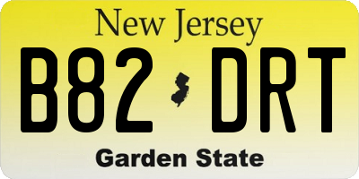 NJ license plate B82DRT