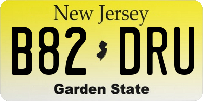NJ license plate B82DRU