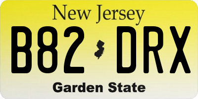 NJ license plate B82DRX