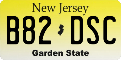 NJ license plate B82DSC