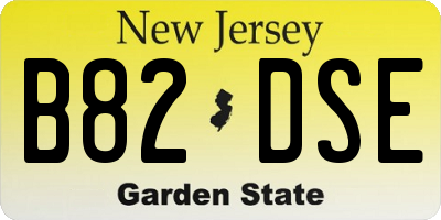 NJ license plate B82DSE