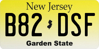 NJ license plate B82DSF