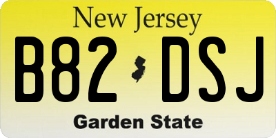 NJ license plate B82DSJ