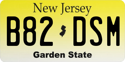 NJ license plate B82DSM
