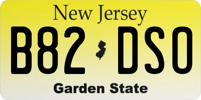 NJ license plate B82DSO