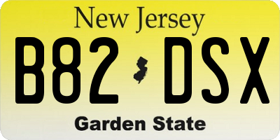 NJ license plate B82DSX