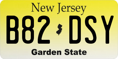 NJ license plate B82DSY