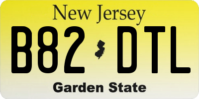 NJ license plate B82DTL