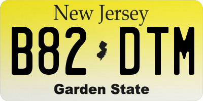 NJ license plate B82DTM