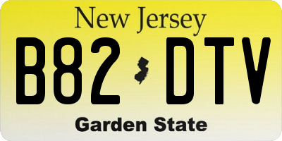 NJ license plate B82DTV
