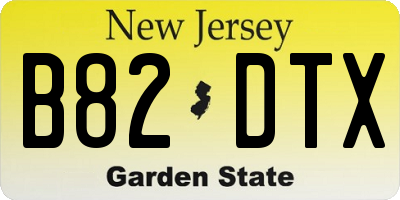 NJ license plate B82DTX