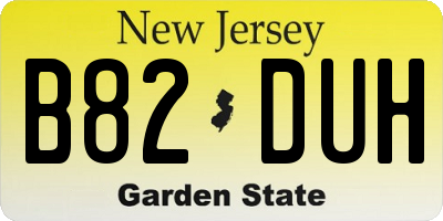 NJ license plate B82DUH
