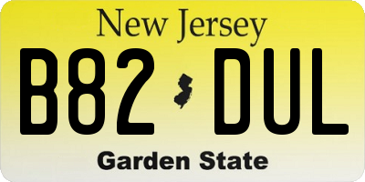 NJ license plate B82DUL