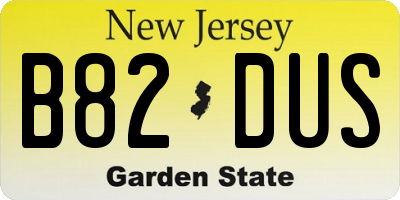 NJ license plate B82DUS