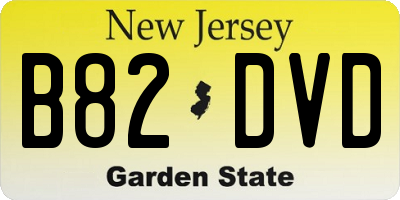 NJ license plate B82DVD
