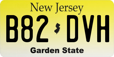 NJ license plate B82DVH