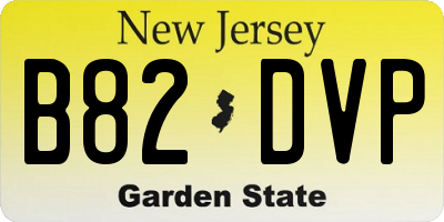 NJ license plate B82DVP