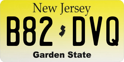 NJ license plate B82DVQ