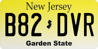 NJ license plate B82DVR