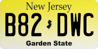 NJ license plate B82DWC
