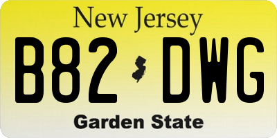NJ license plate B82DWG