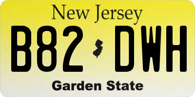 NJ license plate B82DWH