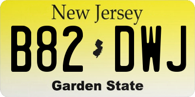 NJ license plate B82DWJ