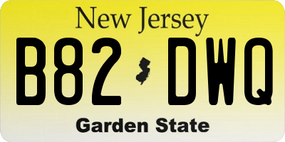 NJ license plate B82DWQ