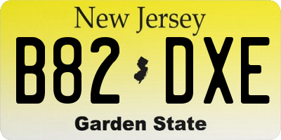NJ license plate B82DXE