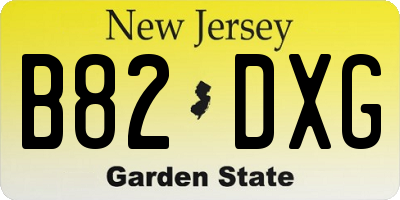 NJ license plate B82DXG