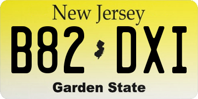 NJ license plate B82DXI