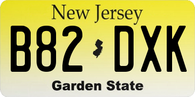 NJ license plate B82DXK