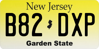 NJ license plate B82DXP