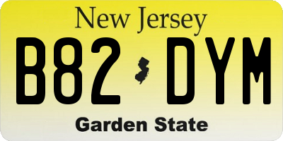 NJ license plate B82DYM
