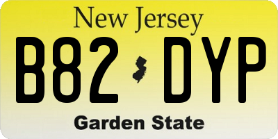 NJ license plate B82DYP