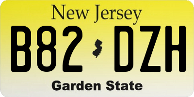 NJ license plate B82DZH