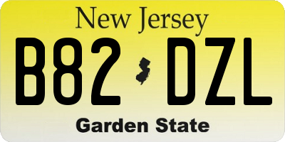 NJ license plate B82DZL
