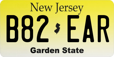 NJ license plate B82EAR
