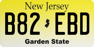 NJ license plate B82EBD
