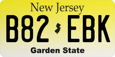 NJ license plate B82EBK