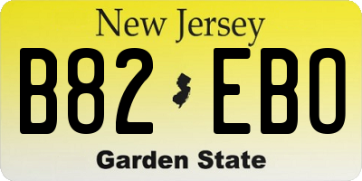 NJ license plate B82EBO