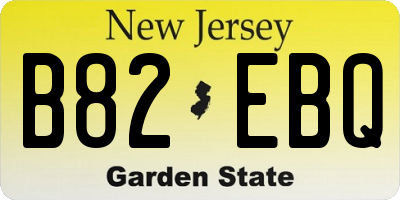 NJ license plate B82EBQ
