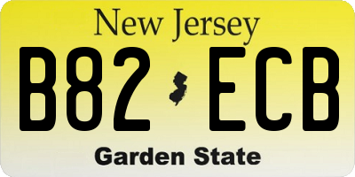NJ license plate B82ECB