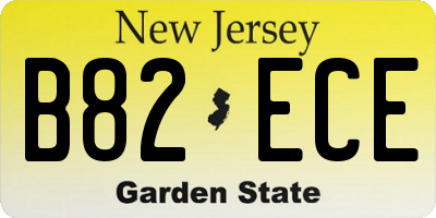 NJ license plate B82ECE